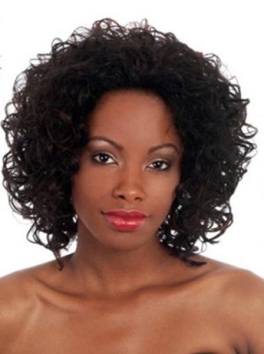 Black Chin Length Synthetic Capless 14" Afro Kinky Wigs