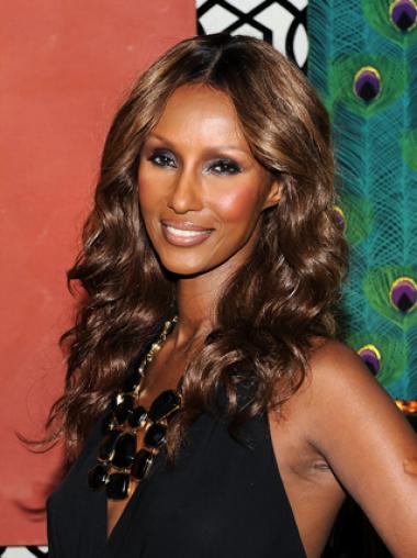 Long Wavy Lace Front Brown 18" Cheapest Iman Wigs