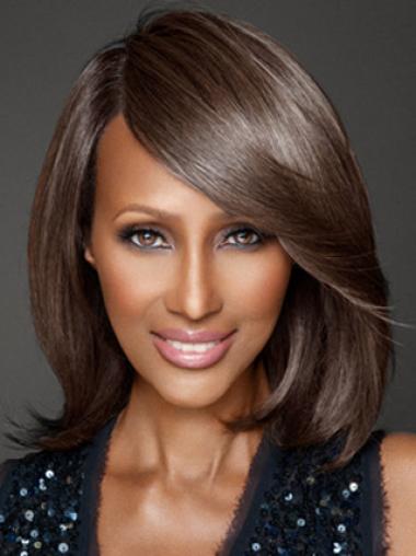 Shoulder Length Straight Lace Front Brown 12" Sassy Iman Wigs