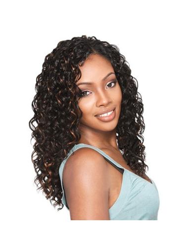 Long Brown Curly Without Bangs Exquisite African American Wigs