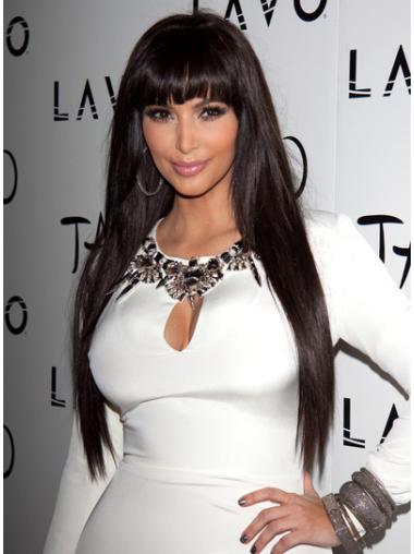 Brown Long Straight Lace Front Top 26" Kim Kardashian Wigs