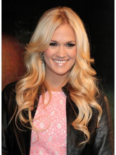 25" Capless Synthetic Long Curly Blonde Layered Carrie Underwood Wigs