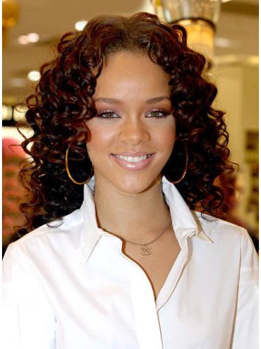 Best Shoulder Length Auburn Curly Capless Rihanna Wigs