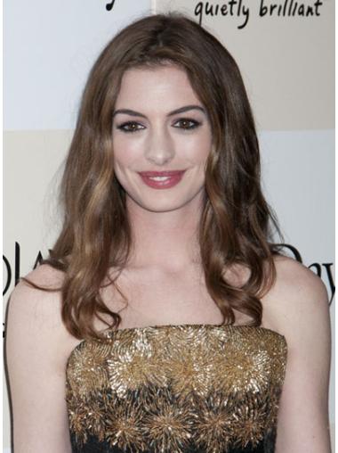 Brown Long Wavy Without Bangs Lace Front 20" Anne Hathaway Wigs
