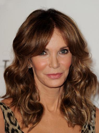 Long Wavy Layered Lace Front Brown Sleek 16" Jaclyn Smith Wigs