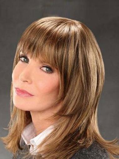 Shoulder Length Straight Bobs Lace Front Brown Exquisite 14" Jaclyn Smith Wigs