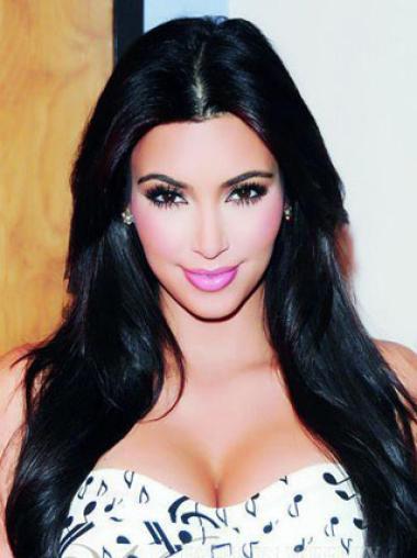 Black Straight Lace Front Durable 20" Kim Kardashian Wigs