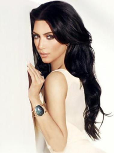 Black Wavy Lace Front Convenient 24" Kim Kardashian Wigs