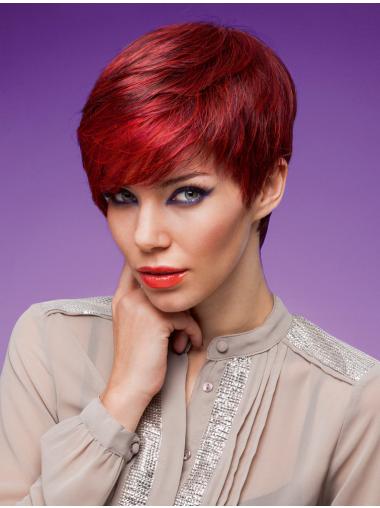 Straight Boycuts 5" Red High Quality Synthetic Wigs