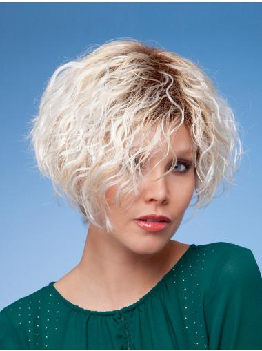 Layered Short Curly Blonde 6" Affordable Wigs