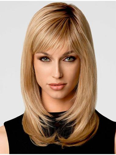 Blonde Shoulder Length Wavy Layered 14" Online Medium Wigs