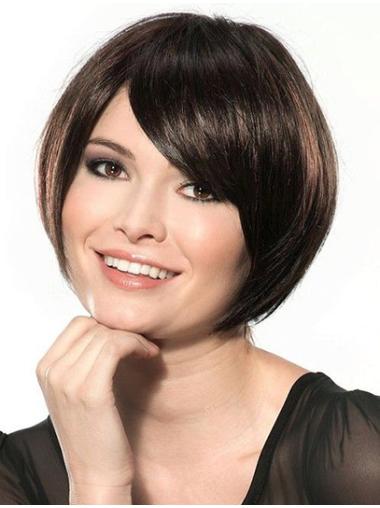 Straight Chin Length Black 10" Lace Front Great Bob Wigs