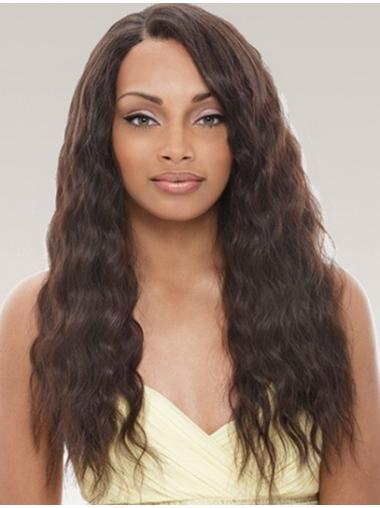 Full Lace Wigs Human Hair Wavy Style Long Length Black Color