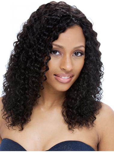 Human Full Lace Wigs UK Black Color Curly Style
