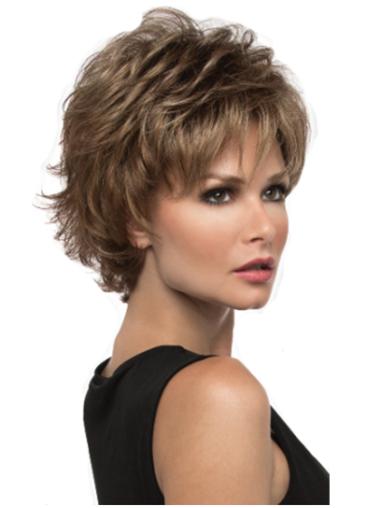 Blonde 8" Cropped Straight Capless Womens Short Wigs