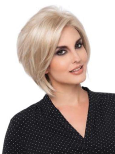 10" Straight Monofilament Chin Length Layered Synthetic Ladies Wigs