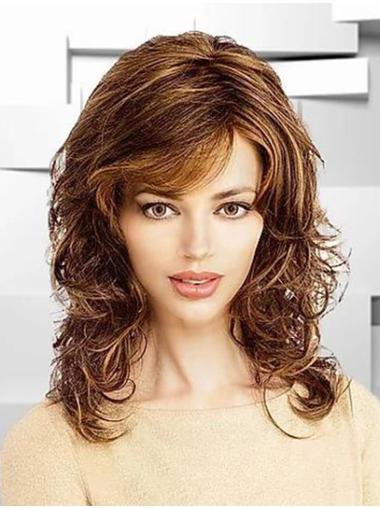 Ombre/2 tone 14" Shoulder Length Wavy Synthetic Women Lace Front Wigs
