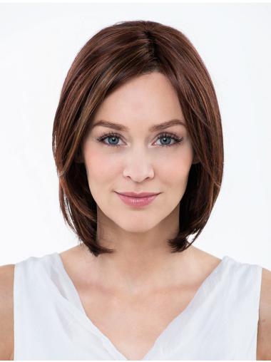 11" Straight Red Synthetic Shoulder Length Capless Wig Bobs