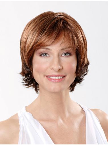 10" Straight Copper Synthetic Chin Length Lace Front Fashion Bob Wigs