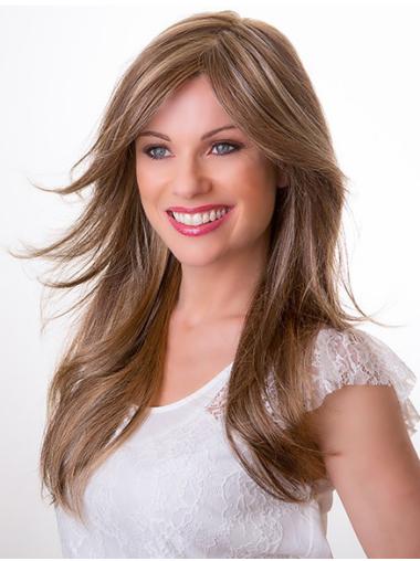 Synthetic Blonde Straight 16" Capless Layered Cheap Long Wigs