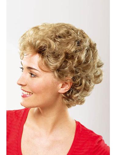 Synthetic Curly Blonde 8" Short Capless Classic Womens Wigs