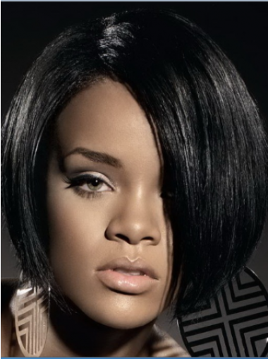 Black Straight Layered Lace Front 10" Stylish Rihanna Wigs