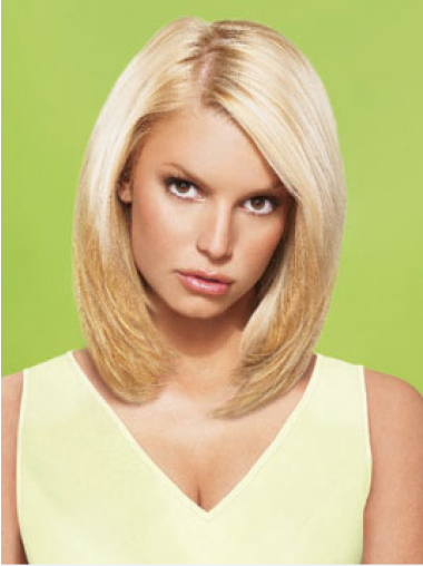 12" No-Fuss Blonde Short Straight Layered Jessica Simpson Wigs