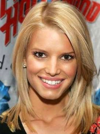 12" Perfect Blonde Shoulder Length Straight Layered Jessica Simpson Wigs