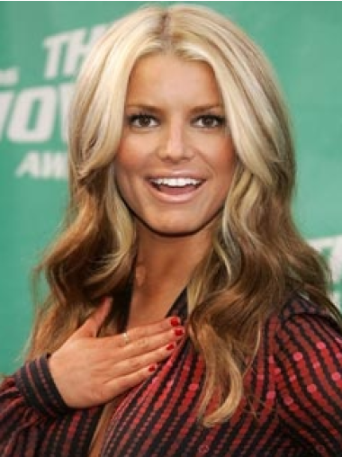 16" Cheapest Ombre/2 Tone Long Wavy Layered Jessica Simpson Wigs