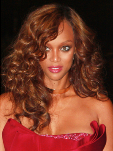 Auburn Curly Without Bangs Lace Front 18" Great Tyra Banks Wigs