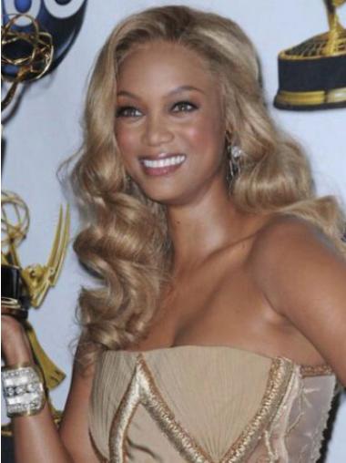 Blonde Wavy Without Bangs Lace Front 18" Incredible Tyra Banks Wigs