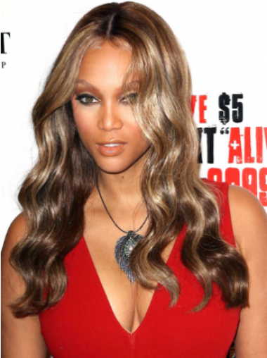 Brown Wavy Without Bangs Lace Front 20" High Quality Tyra Banks Wigs
