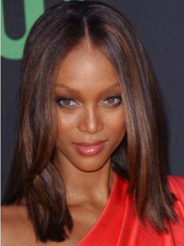 Ombre/2 Tone Straight Without Bangs 100% Hand-tied 16" Online Tyra Banks Wigs