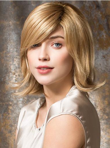 Classic Blonde Wavy Shoulder Length 12" Suitable Medium Wigs