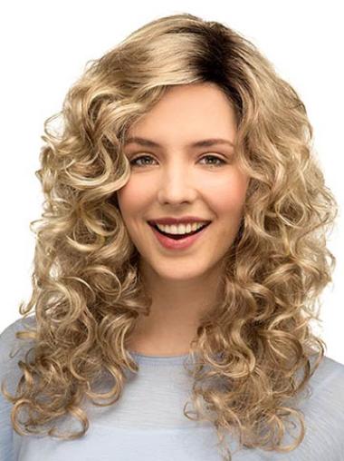 Curly Ideal 16" Blonde Classic Long Wigs
