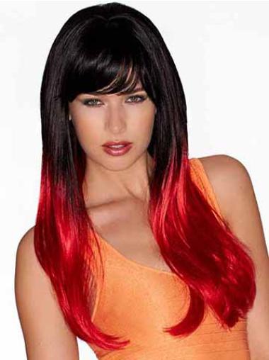 Straight Discount 22" Ombre/2 Tone With Bangs Long Wigs