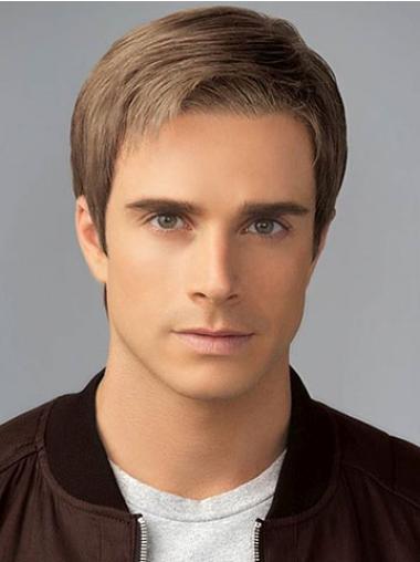 6" Brown Classic Short Straight Synthetic Mens Wigs
