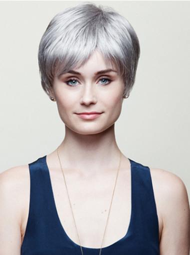 Straight Grey 6" Perfect Short Wigs