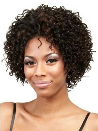 Comfortable Chin Length Kinky 10" Synthetic Glueless Lace Front Wigs