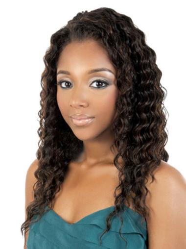 Long Brown Curly Without Bangs Best African American Wigs