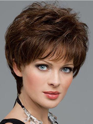 Cutting A Synthetic Wig Boycuts Cropped Length Brown Color