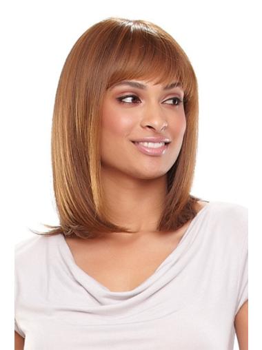 13" Popular Blonde With Bangs Monofilament Wigs