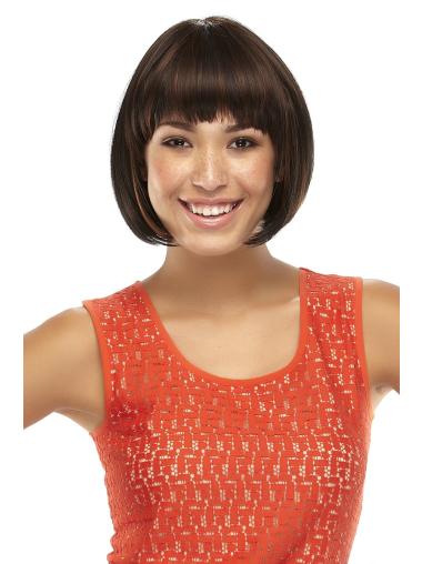 Lace Front Chin Length Straight Brown Trendy Bob Wigs