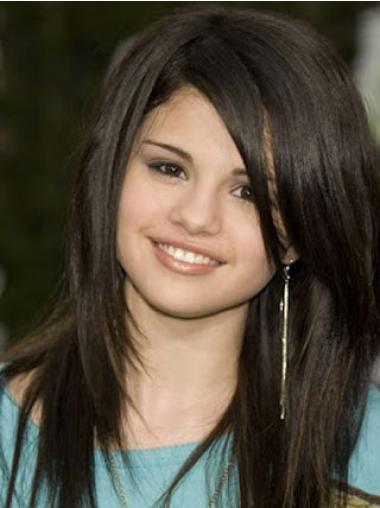 Top Black Long Straight 16" Layered Selena Gomez Wigs