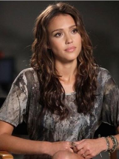 Wavy Capless Layered Long Brown High Quality Jessica Alba Wigs