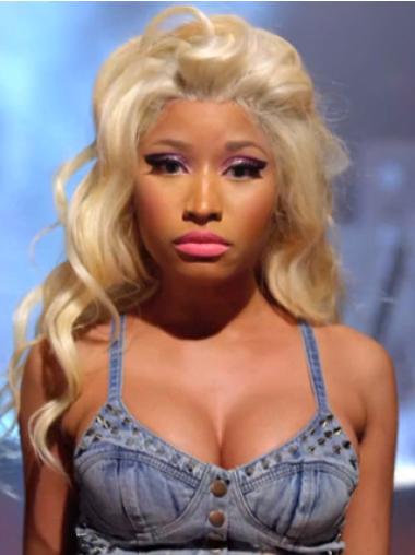 22" Blonde Wavy Without Bangs Long Natural Nicki Minaj Wigs