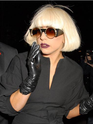 10" Natural Chin Length Straight Bobs Lady Gaga Wigs