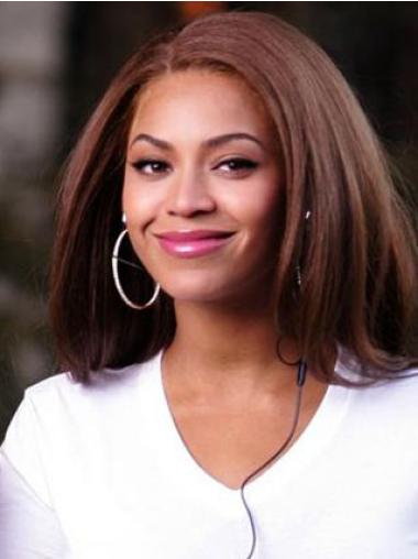 Shoulder Length Straight Without Bangs Lace Front 14" Best Beyonce Wigs