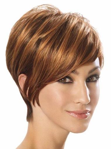 Wigs For Sale UK Layered Cut Short Length Auburn Color