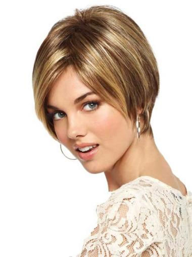 6" High Quality Blonde Bobs Monofilament Wigs